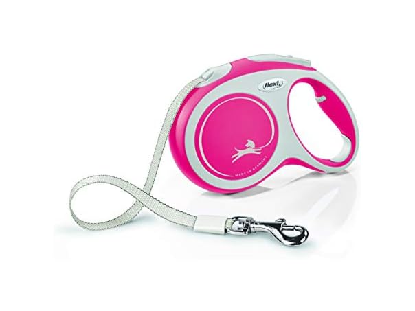Flexi New Comfort Tape Grey & Red Retractable Dog Leash