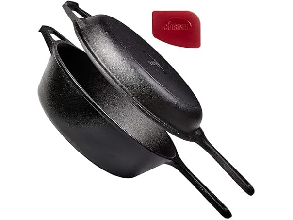 Cuisinel Cast Iron Skillet + Lid, 2-in-1