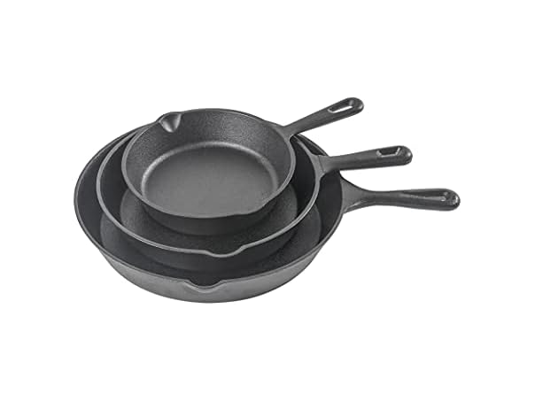 Commercial CHEF 3pc Cast Iron Skillet