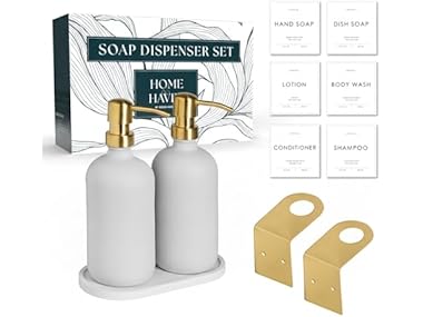 Mega Handles Glass Soap Dispenser Set