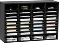 Wood Literature Organizer, 36 Compartments, File