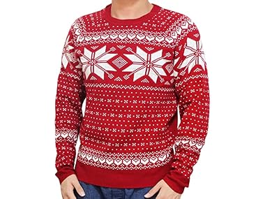 Blueberry Pet AdultSnowflake Ugly Christmas Sweater