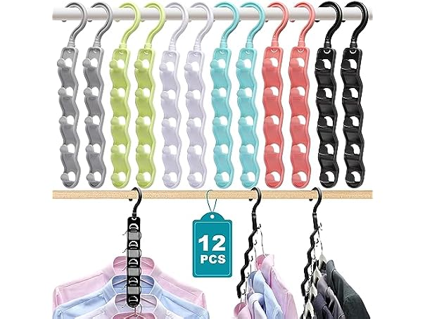 JIAYIISHU 12 Pack Space Saving Hangers for Closet