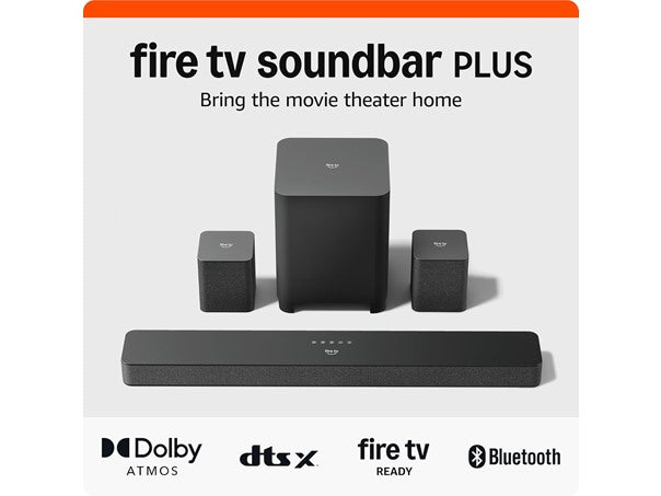 Amazon Fire TV 5.1 Soundbar Plus, Subwoofer & Surround Speakers