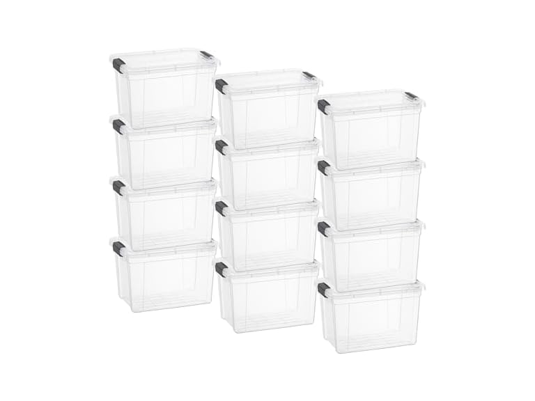 Superio Storage Bins with Lids- 12 Pack