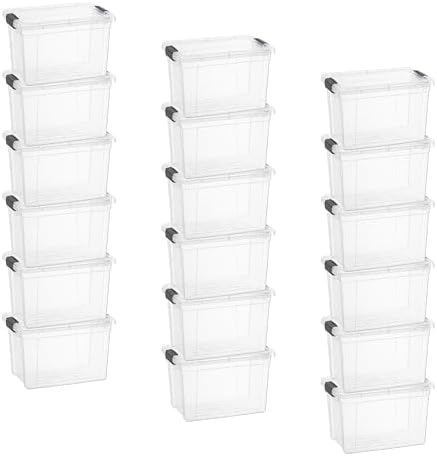 Superio Clear Storage Box with Lid, 2.5 Quart 18 Pack