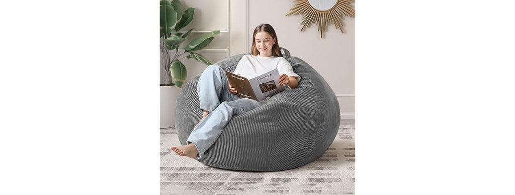 Cansunna 4FT Teardrop Bean Bag Chair Grey