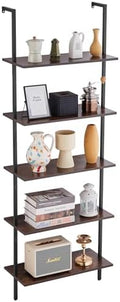 Ladder Shelf, 5-Tier Bookshelf 24x11.8in Black