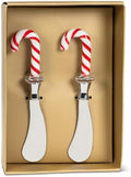 Abbott Collection Candy Cane Topped Pate Spreaders. Set of 2 