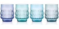 Mikasa Waves Colorful Optic Stackable Rocks Glasses, Set of 4