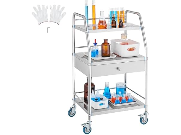 VEVOR Lab Serving Cart, 3 Layers