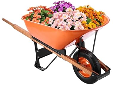 Wheelbarrow Cart, 6 Cu. Ft. Load & 330 lbs