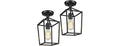 BesLowe 2Pk Semi Flush Ceiling Light Fixtures, Black