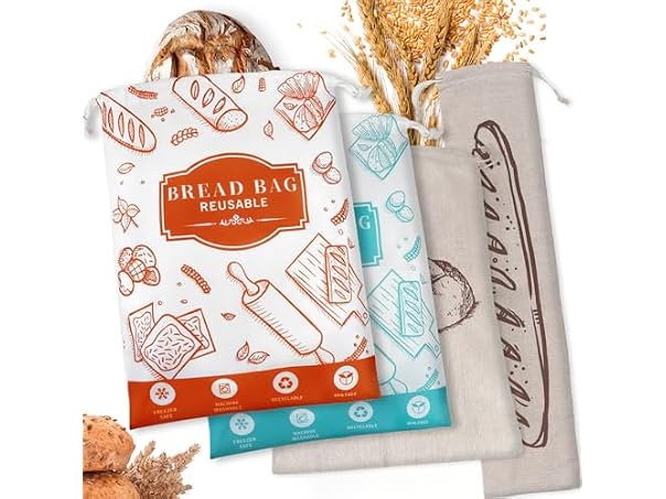 4-Pack Bread Bags for Homemade Bread