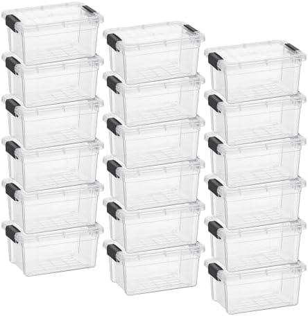 Superio Clear Storage Box with Lid, 3.5 Quart 18 Pack