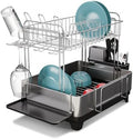  Large 2-Tier Stainless Steel Dish Drying Rack 