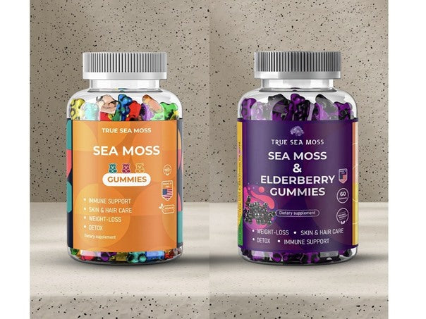 2pk TrueSeaMoss Sea Moss/Elderberry Gummies Combo