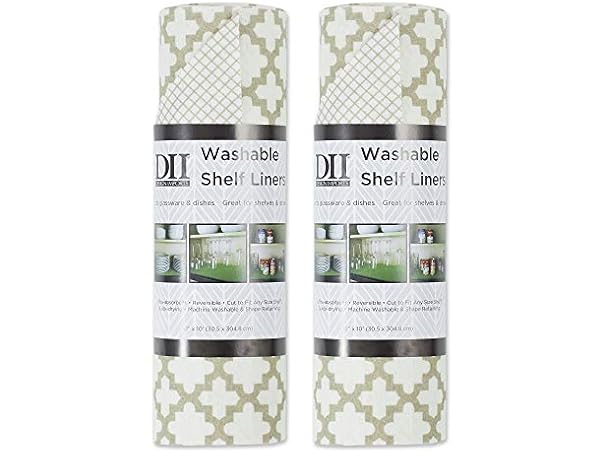 DII Shelf Liner Non-Adhesive CCream Lattice, 12x120, 2 Piece