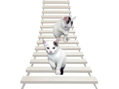 La La Pet Wood Cat Bridge Ladder Perch Hammoc