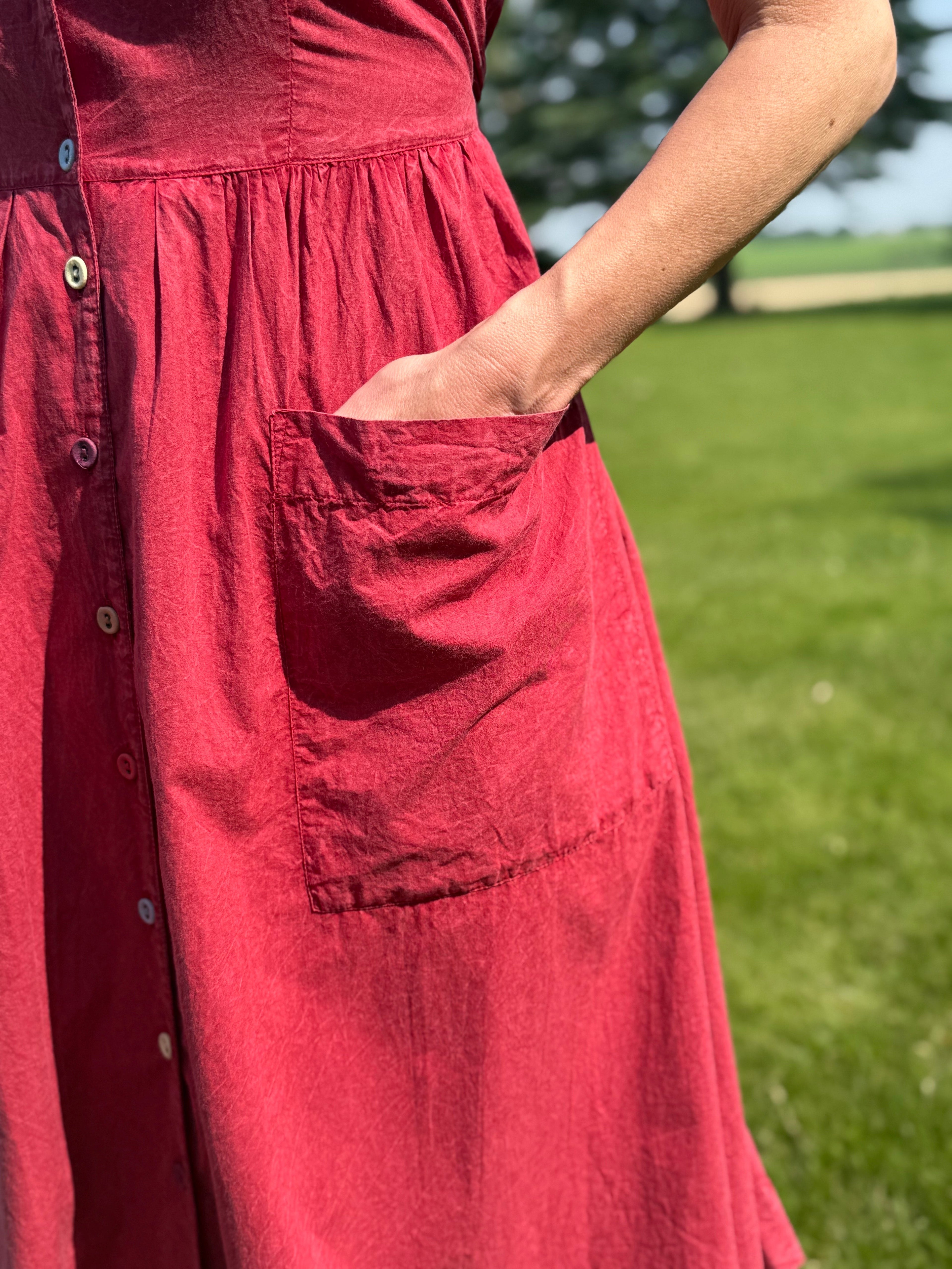 The Porch Swing Dress in Red