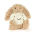 Bashful Luxe Bunny Curly with Personalized Cream Jumper