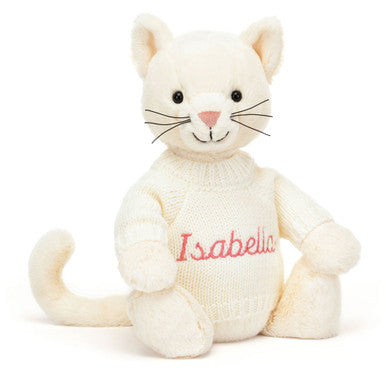 Bashful Cream Kitten with Personalized Cream Jumper