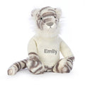 Bashful Snow Tiger with Personalized Cream Jumper