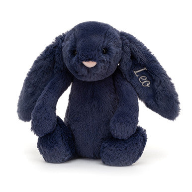 Personalized Bashful Navy Bunny Medium