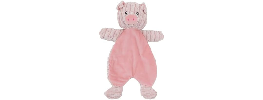 Linzy Plush Flat Crinklez Pig Dog Toy, Soft Squeaky
