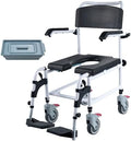 Shower Commode Wheelchair with 4 Lockable