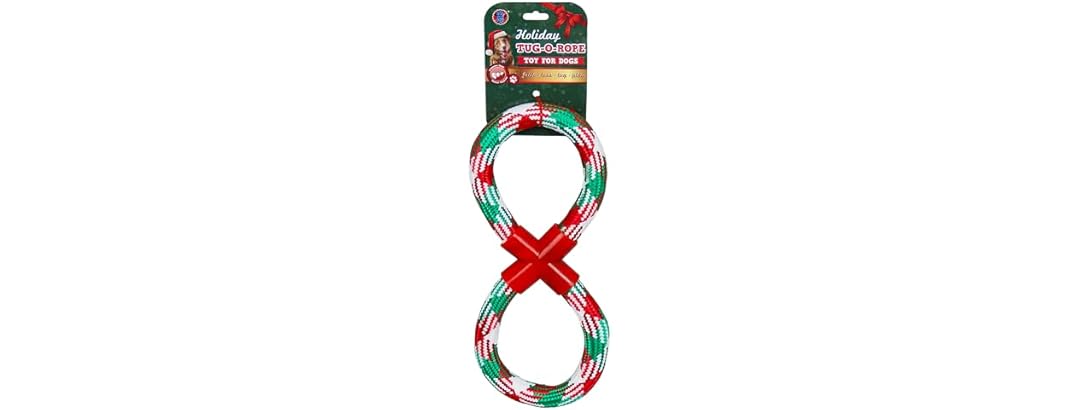 Bow Wow Pet Tug-O-Rope Holiday Dog Tug Toy