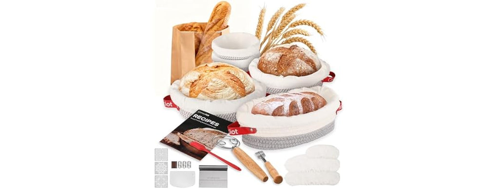 Sourdough Starter Kit 5 Banneton Round & Oval