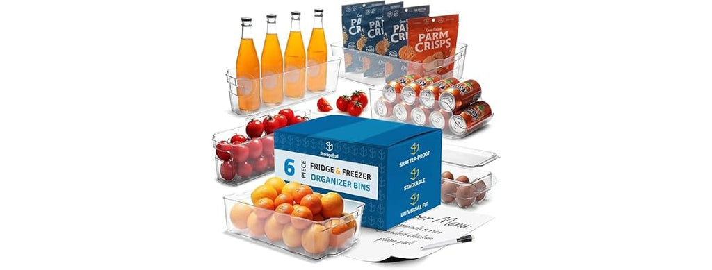 Hearth & Harbor 32 Piece Fridge Organizer Bins - Set of 24