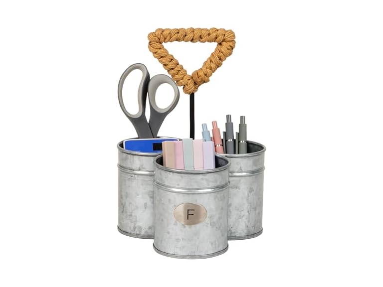 Mind Reader 3-Comp Metal Caddy Silver
