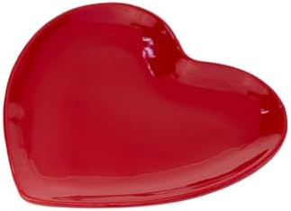  Ceramic Plate Heart-Shaped Mini Tray, Small, Red