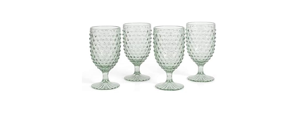 Martha Stewart Chauncey 4PK Hobnail Goblets