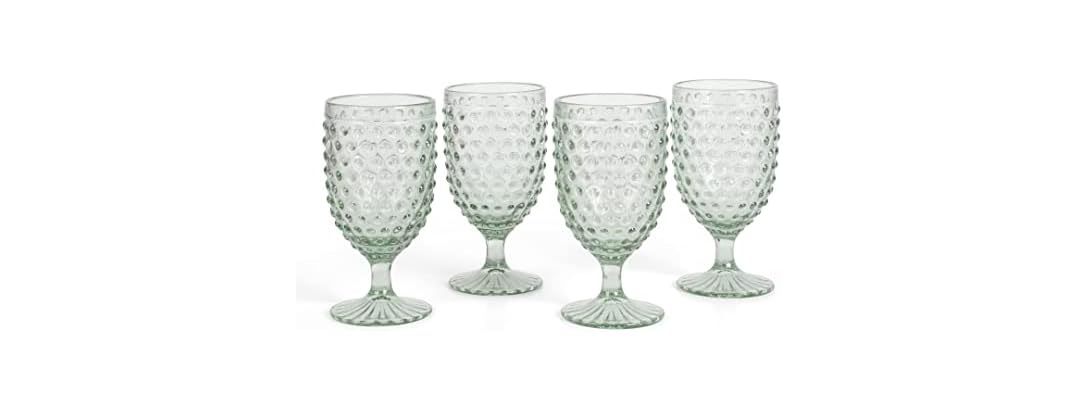 Martha Stewart Chauncey 4PK Hobnail Goblets