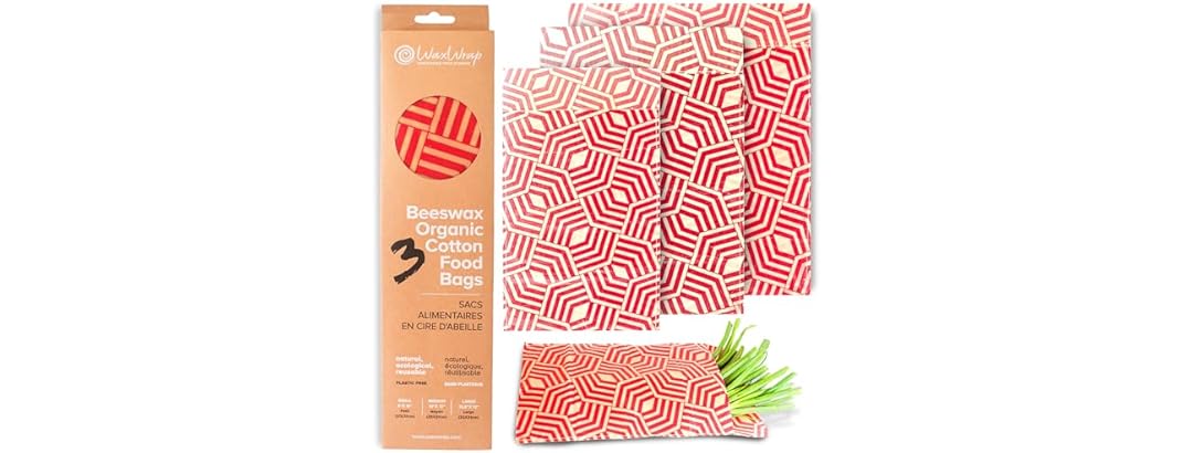 48 Pack Beeswax Organic Cotton Food Bags