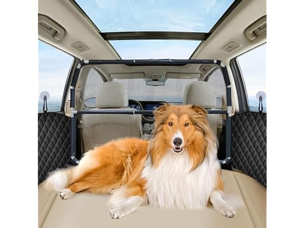Dog Car Barrier with 2 Door Protectors