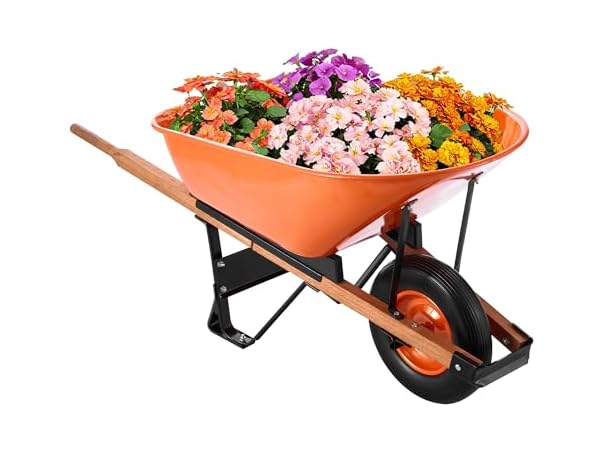 Wheelbarrow Cart, 6 Cu. Ft. Load & 330 lbs
