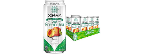 12Pk Steaz Organic Iced Green Tea, Peach