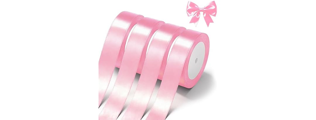 Pink Satin Ribbon 1" x 4 Rolls