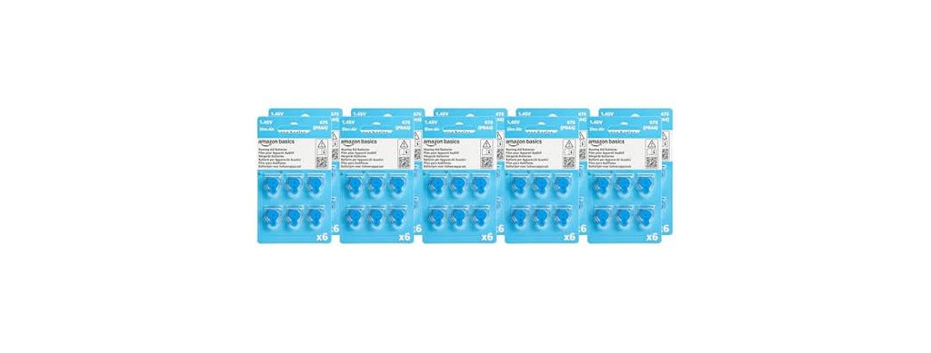 (60 PACK) Amazon Basics Hearing Aid Size 675 Zinc-Air Batteries