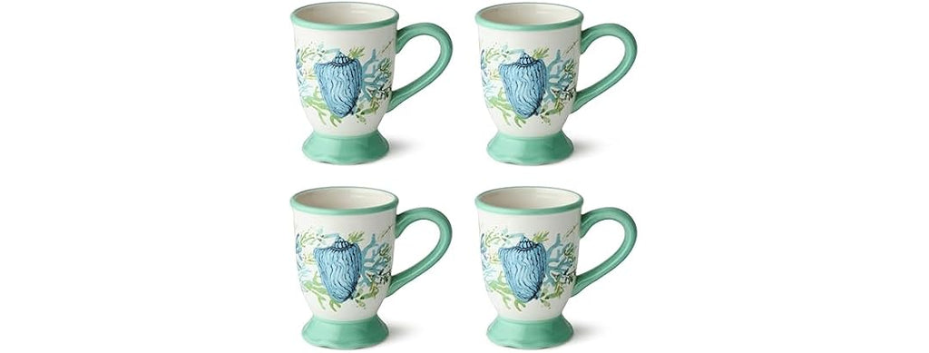 Cerified International Sea Glass Porcelain Mugs, Set of 4
