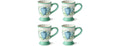 Cerified International Sea Glass Porcelain Mugs, Set of 4