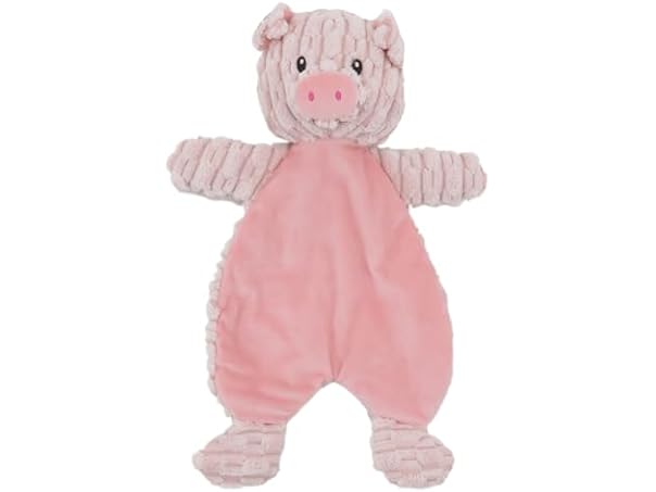 Linzy Plush Flat Crinklez Pig Dog Toy, Soft Squeaky