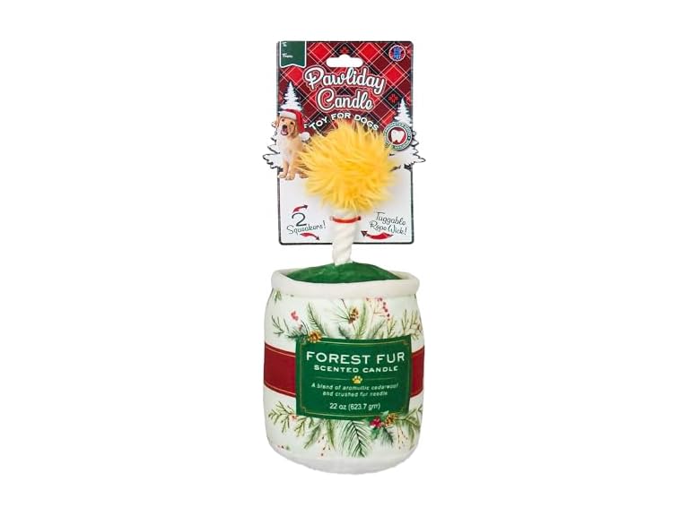 Bow Wow Pet Holiday Candle Rope & Plush Squeaky Dog Toy