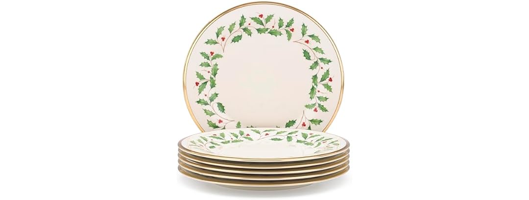 Lenox Holiday 6-Piece Dinner Plates Dinnerware Set