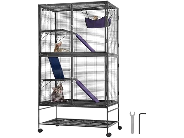 VEVOR 64.6" Rolling Metal Ferret Cage