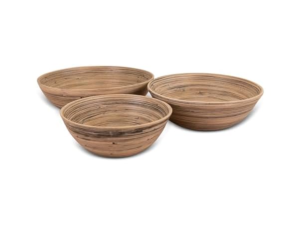 LEXA Bamboo 3-Piece Bowl Set – 12, 10 & 8 Inch